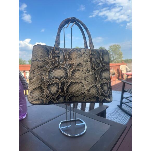 Tory Burch Robinson Mini Snake Embossed Double Zip Tote Bag - Picture 3 of 16